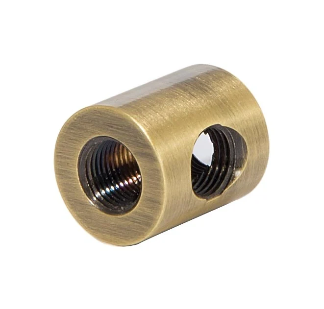 7/8" Tall Antique Brass Finish 3-Way Brass Armback, 1/8F Tap (21208A) - Image 2