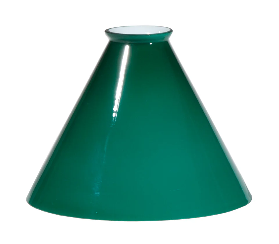 7" Green over Opal, Cased Glass Pendant Shade, 2 1/4 inch lip fitter (08807)