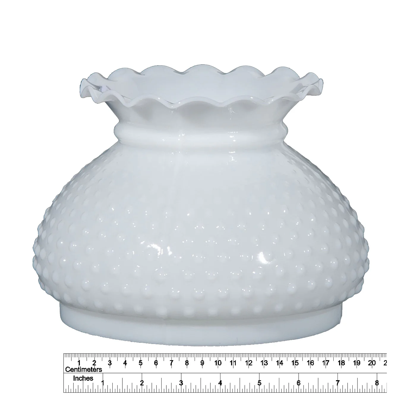 Opal Glass Hobnail Shade - Crimp Top, 7 inch fitter (00612) - Image 4