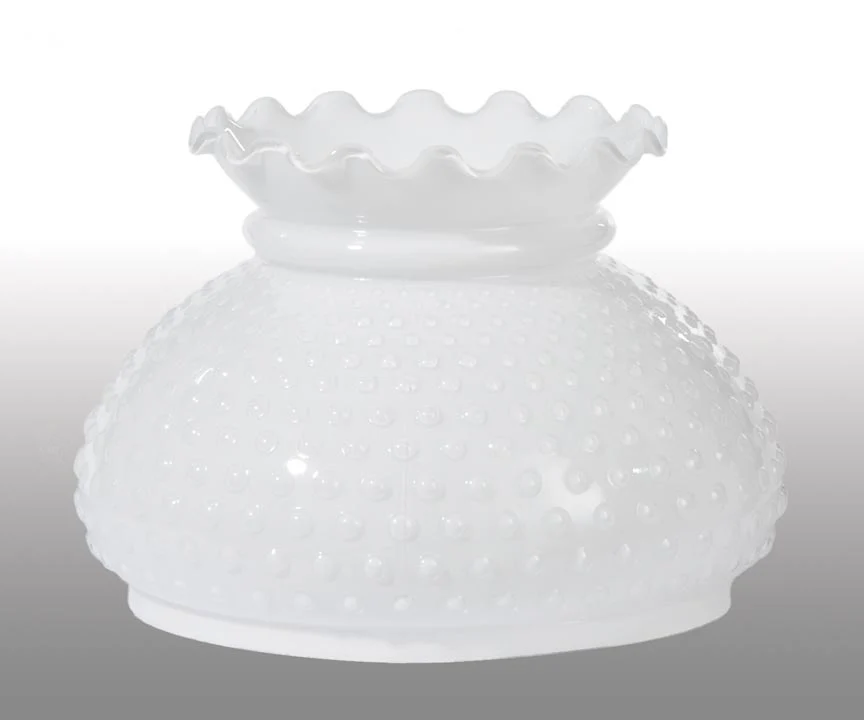 Opal Glass Hobnail Shade - Crimp Top, 7 inch fitter (00612) - Image 5