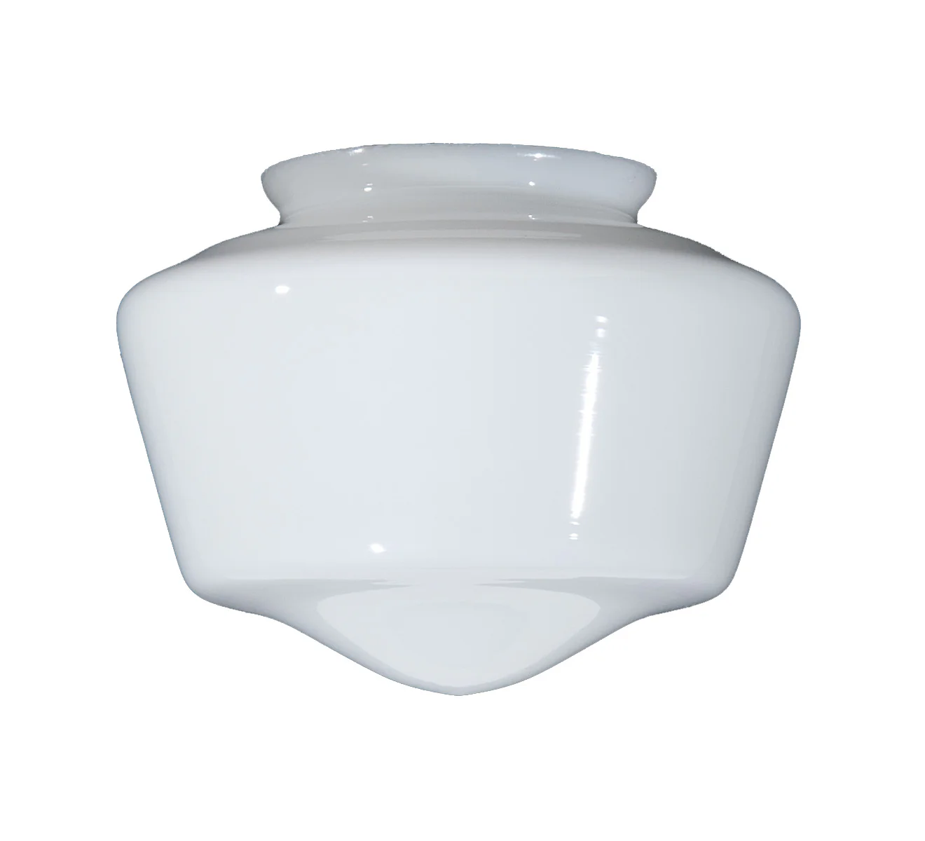 7" Opal Schoolhouse Shade, 4 inch lip fitter (08825)