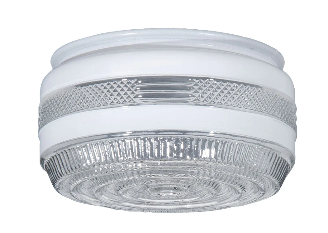 8 3/8" Disk Shaped Porch and Utility Room Glass Shade, 7-7/8 inch lip fitter (08630)