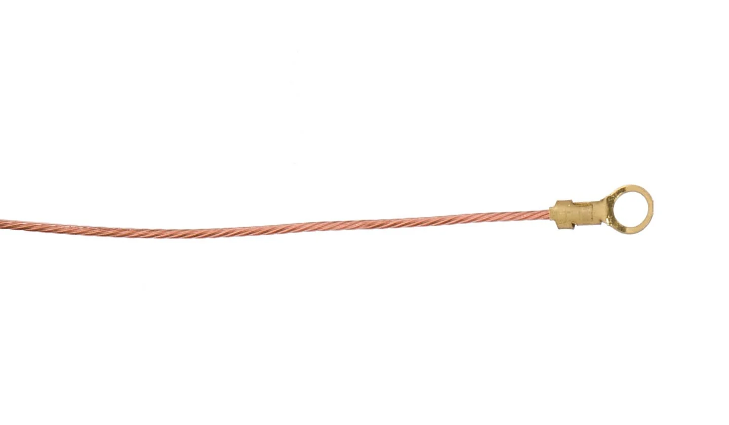 8/32 Slip Round Ground Lug, Bare Copper Ground Wire (48503E)