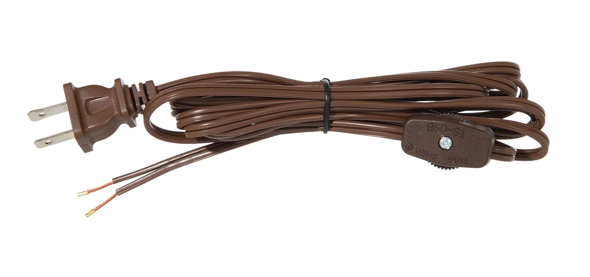 Brown 8 Ft Cord Set w/Rotary On-Off Switch, Choice of SPT (46750)
