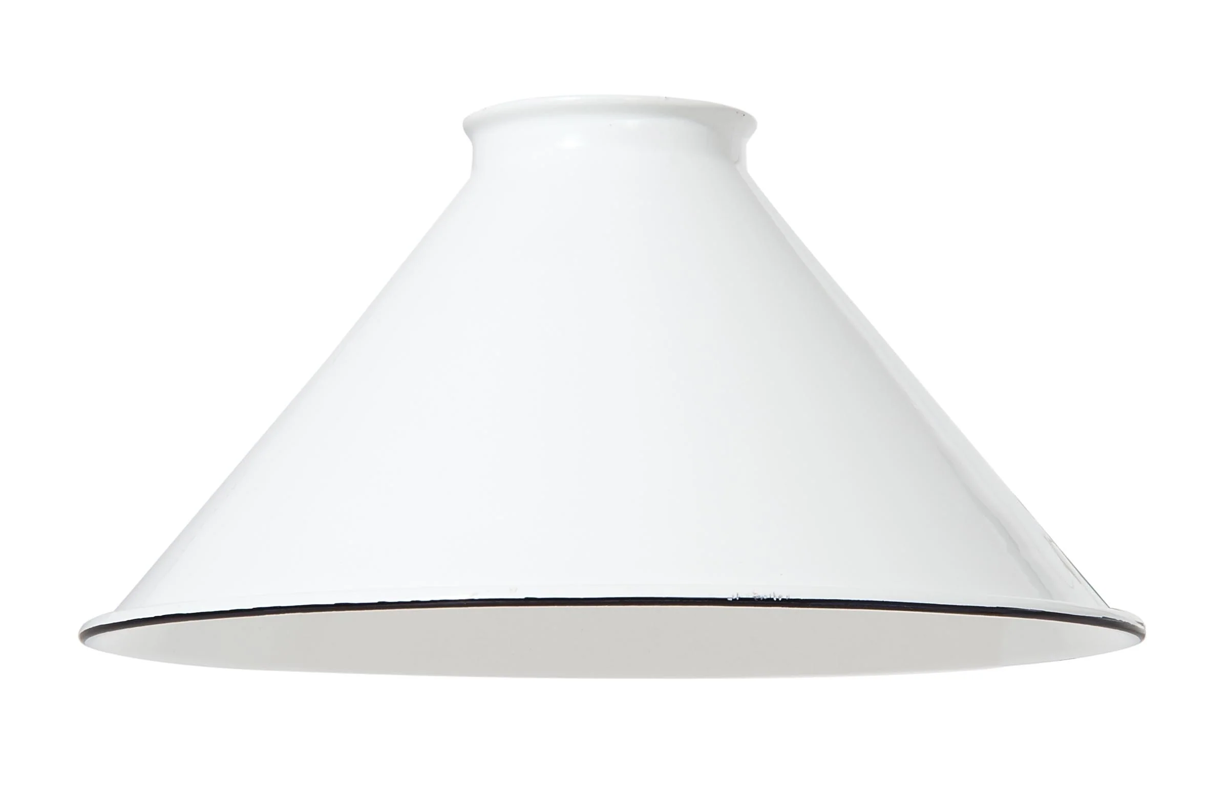 8 Inch Diameter White Enamel Finish Spun steel Cone Shade, 2-1/4 Inch Fitter (08361W)