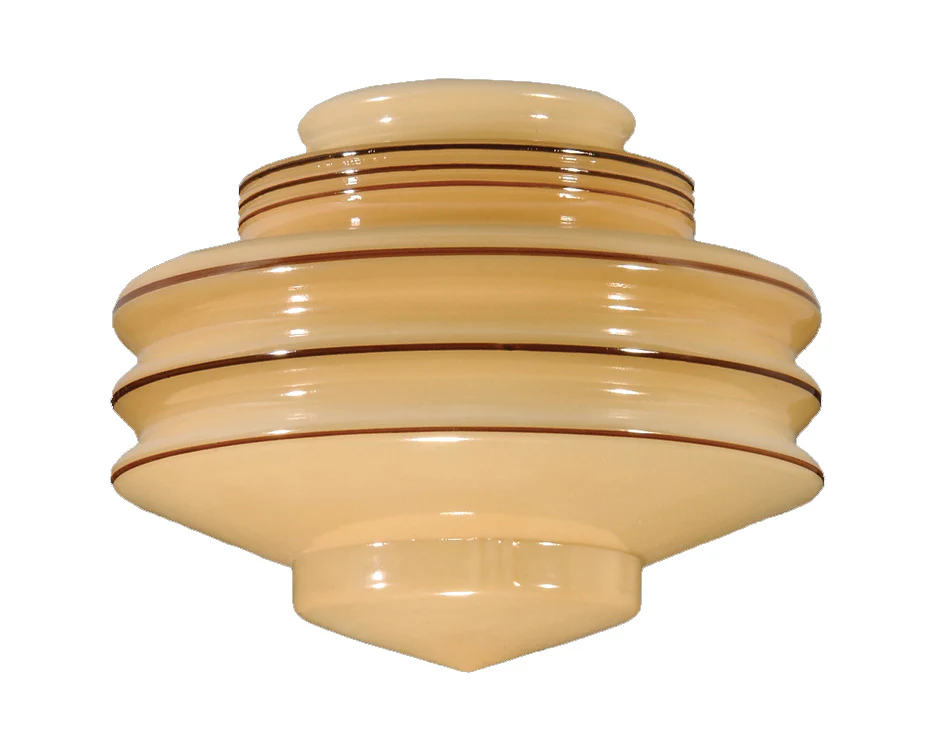 8" Nu-Gold Art Deco Glass Shade, 4 inch lip fitter (08881)