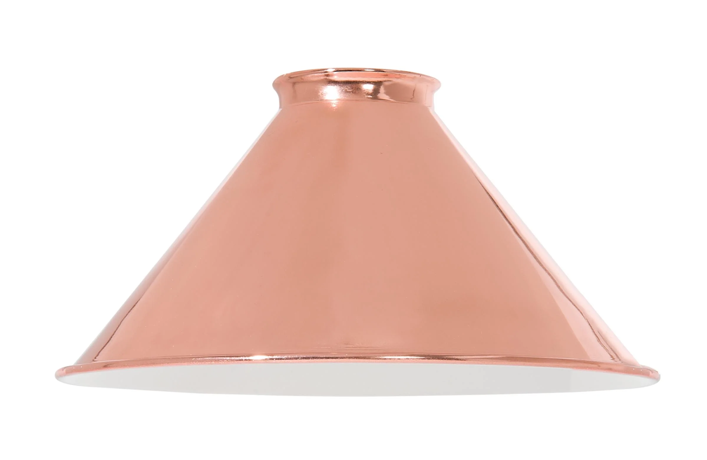 8" Dia. Polished Copper Finish Spun Steel Cone Shade, 2-1/4" Fitter (08361C)