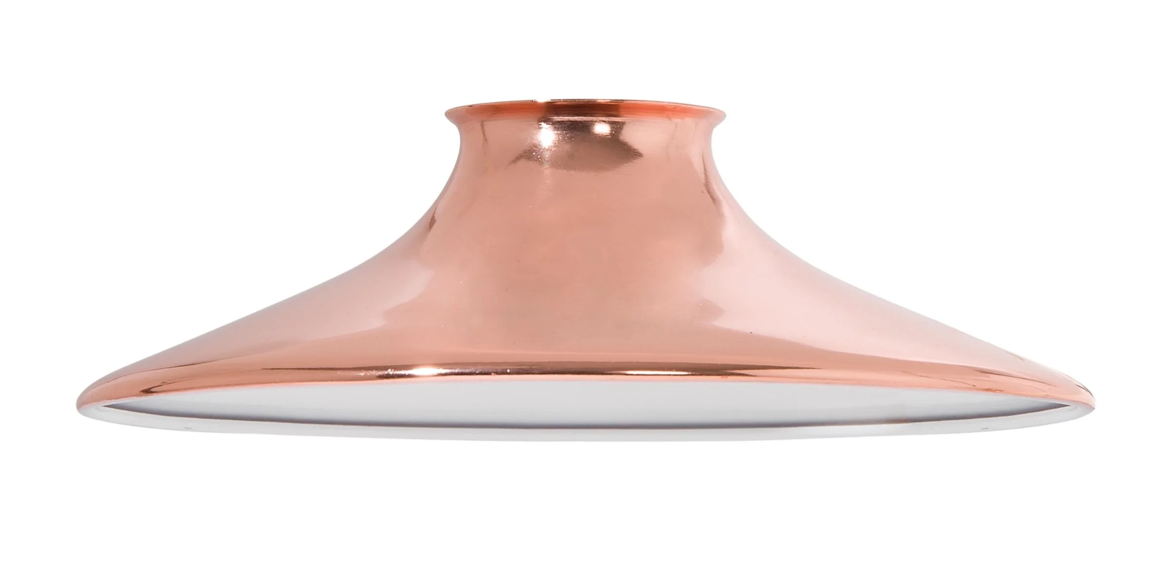 8" Dia. Polished Copper Finish Spun Steel Saucer Shade, 2-1/4" Fitter (08356C)