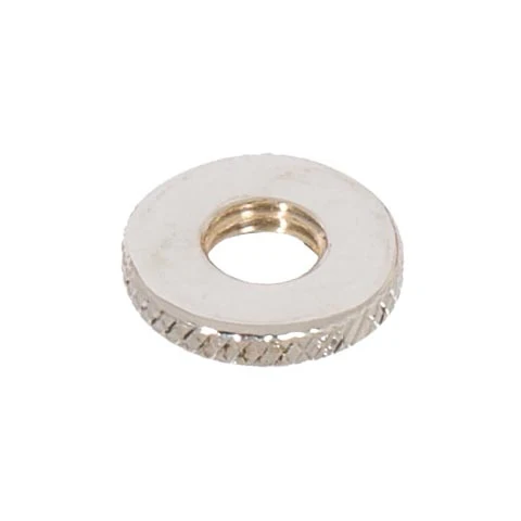 9/16 Inch Outside Diameter Nickel Plated Finish Knurled Brass Locknut, Tap 1/4-27F (21154N)