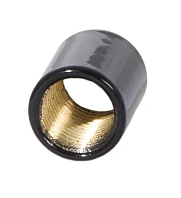 9/16 Inch Tall Glossy Black Brass Lamp Coupling, 1/8F Tap (20936BL) - Image 2