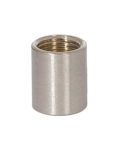 9/16 Inch Tall Nickel Plated Brass Lamp Coupling, 1/8F Tap (20936SN)