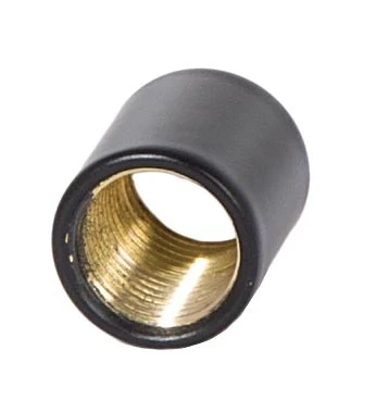 9/16 Inch Tall Satin Black Brass Lamp Coupling, 1/8F Tap (20936BK) - Image 2