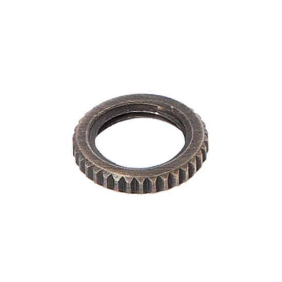 9/16" Outside Diameter Antique Brass Knurled Brass Locknut (20719A)