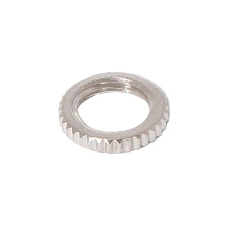 9/16" Outside Diameter, Knurled Brass Locknut, 3/32" Thick,1/8 F, Satin Nickel (20719SN)