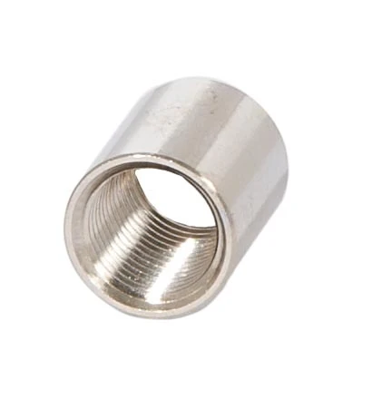 9/16" Tall Brass Coupling, 1/8F, Polished Nickel Finish (20936N) - Image 2