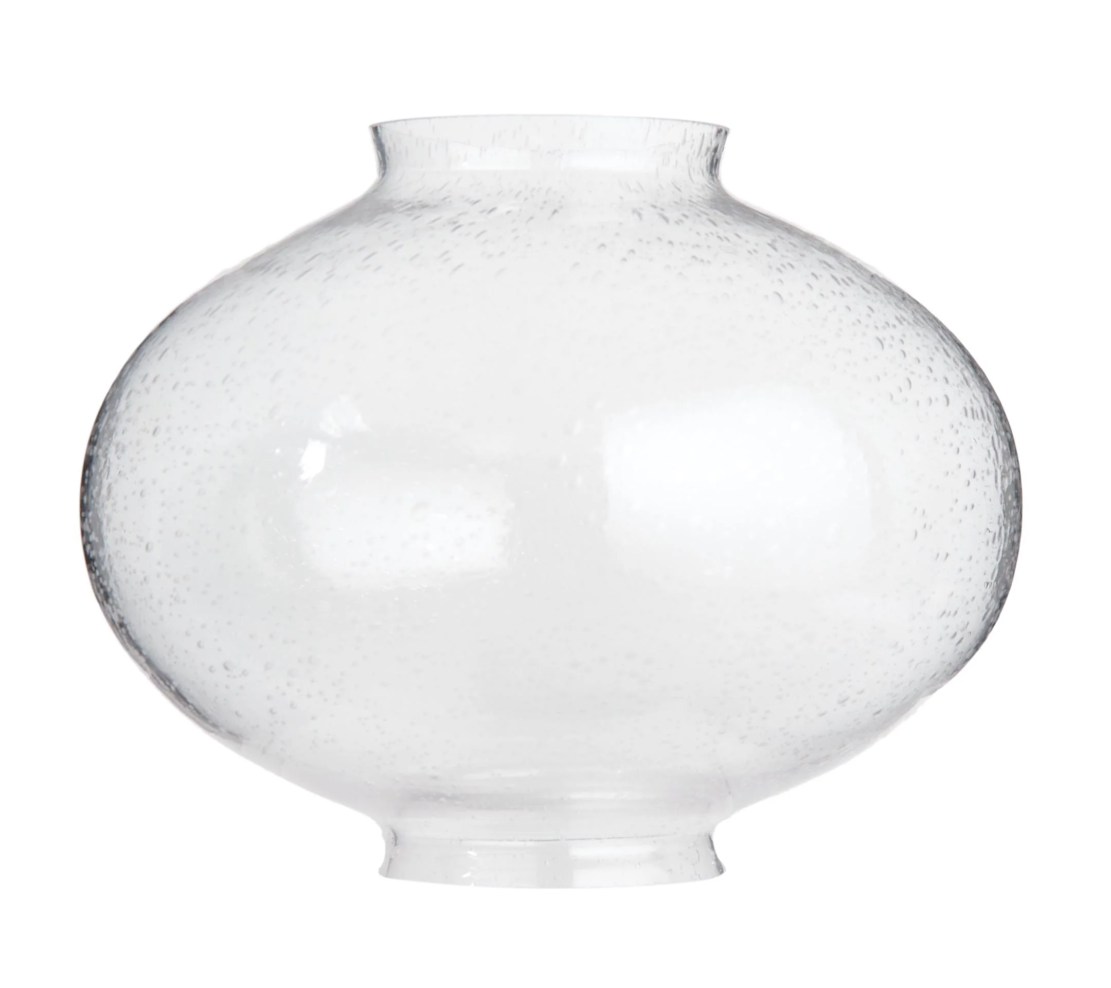 9-3/4" Dia. Clear Seeded Glass Onion Shade, 4" Fitter Both Ends (08899SEi)