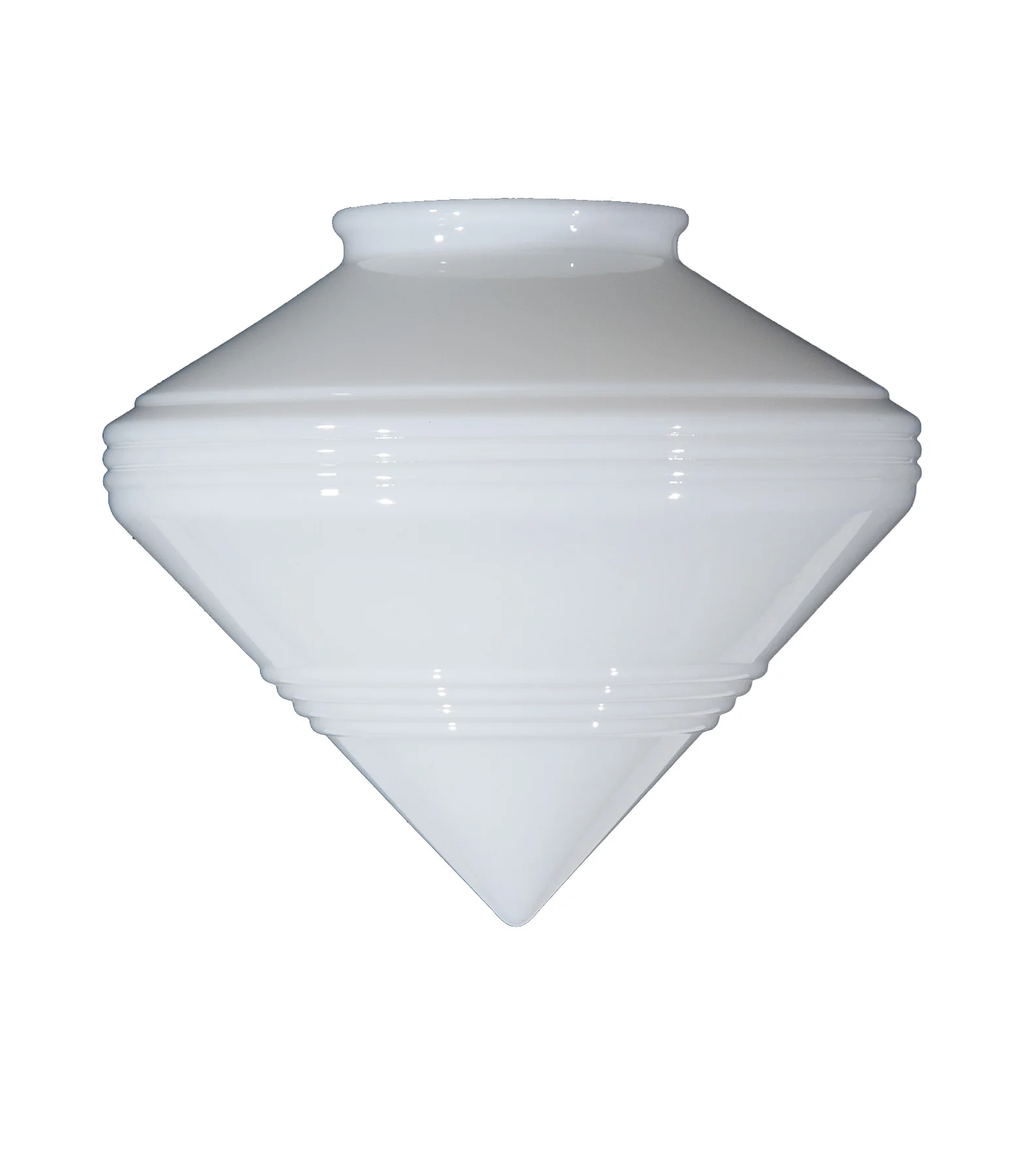 9" Ribbed Art Deco Pendant Shade, 4 inch lip fitter (08865)