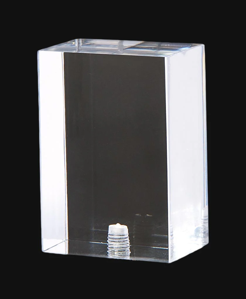 2-1/8" Tall Acrylic Rectangular Cube Lamp Finial 1/4-27F Tap (11385)