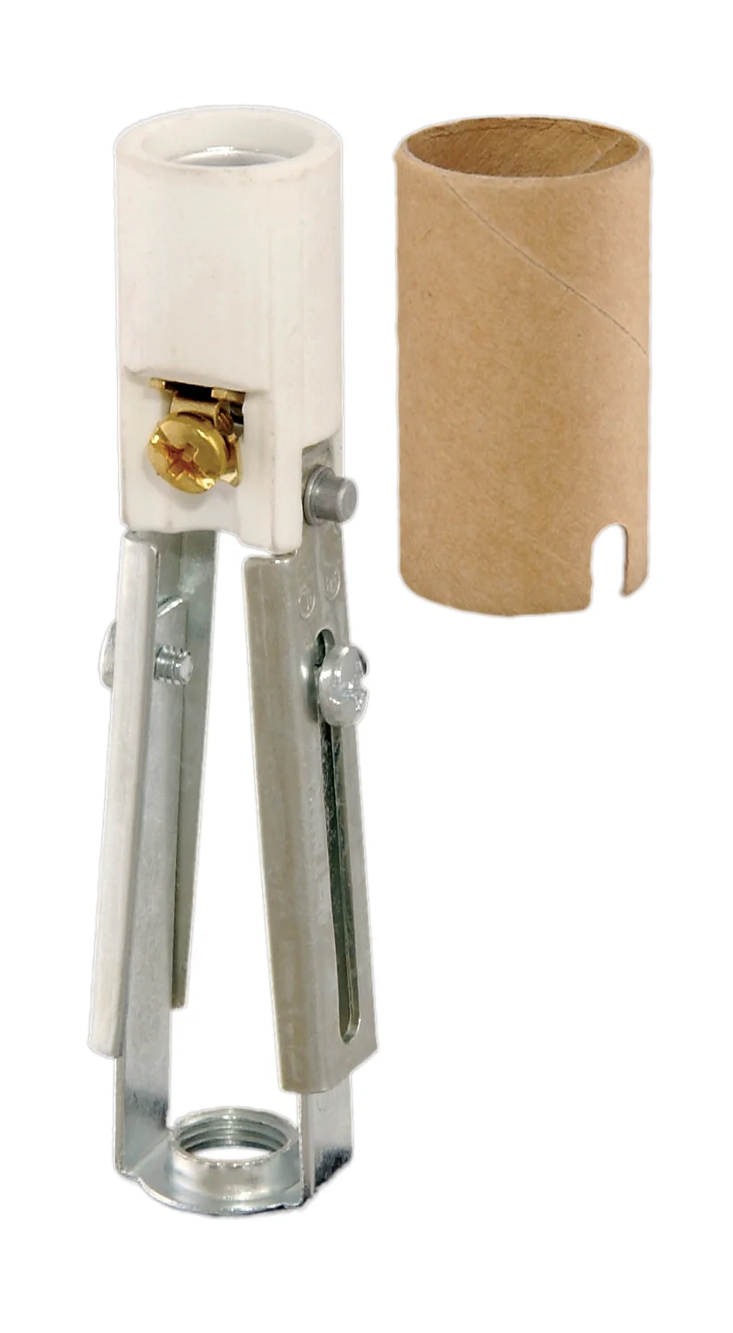 Adjustable Keyless Porcelain Candelabra Candle Socket (48317)