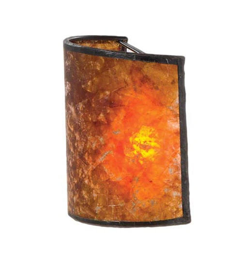 Antique Amber, 4.25 x 2.25(T), 4.25 x 2.25(B), 4.5(H), Mica Shield Style Chandelier or Sconce Lamp Shade (00756M)