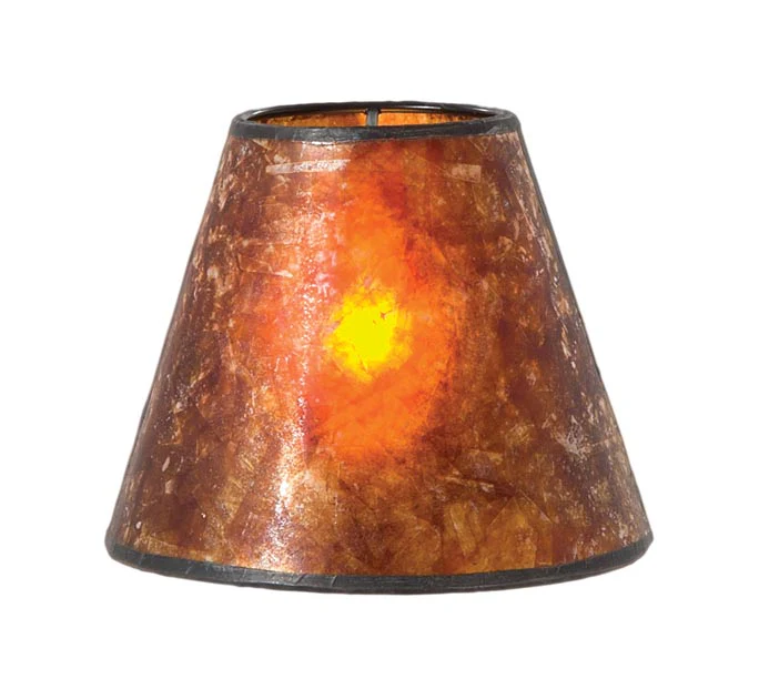 Antique Amber Finish, 3(T) x 6(B) x 5(H), Empire Style, Mica Chandelier Lamp Shade (00755M)