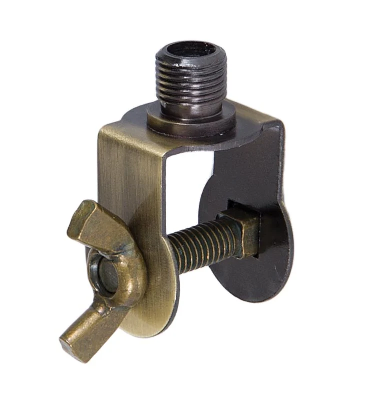 Antique Brass Bridge Arm Swivel Bracket, Socket Cap Adapter, 1/8 F (40314A)