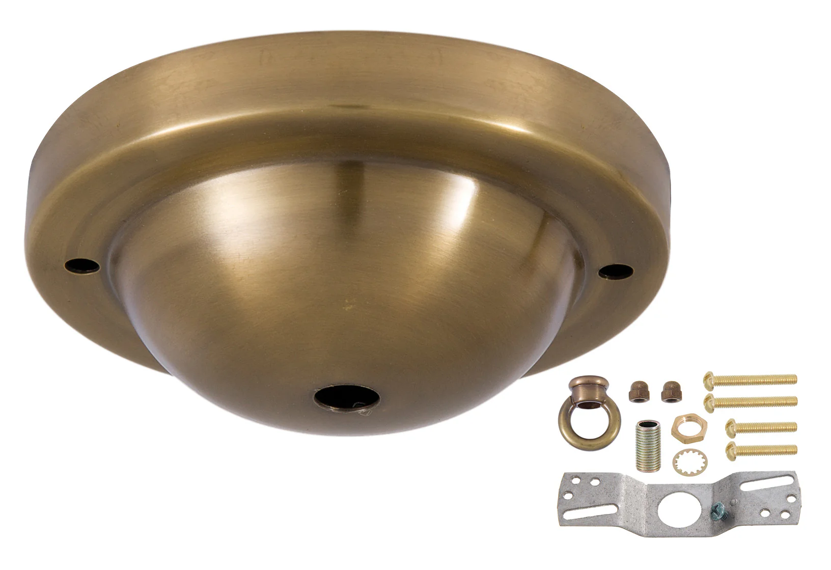 Deep Dome Shape Antique Brass Canopy & hardware kit with matching finish (11716A) - Image 2