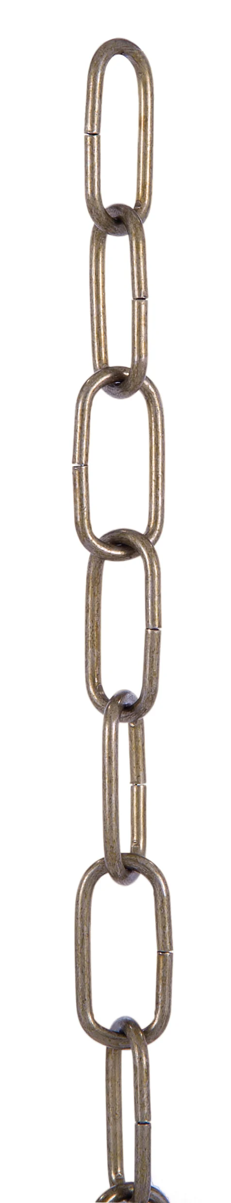 Antique Brass Finish, 10 Gauge Straight Sided Oval Steel Chain (13003A)