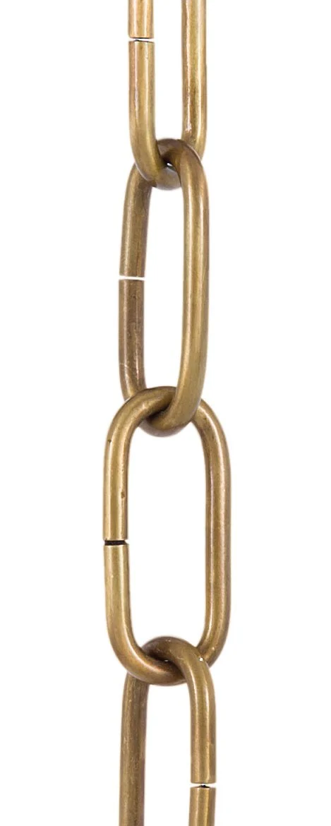 Antique Brass Finish 8 Gauge Straight Sided Oval Brass Lamp Chain (12989A)