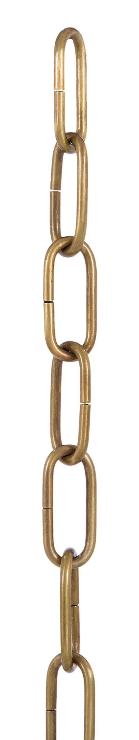 Antique Brass Finish 8 Gauge Straight Sided Oval Brass Lamp Chain (12989A) - Image 2