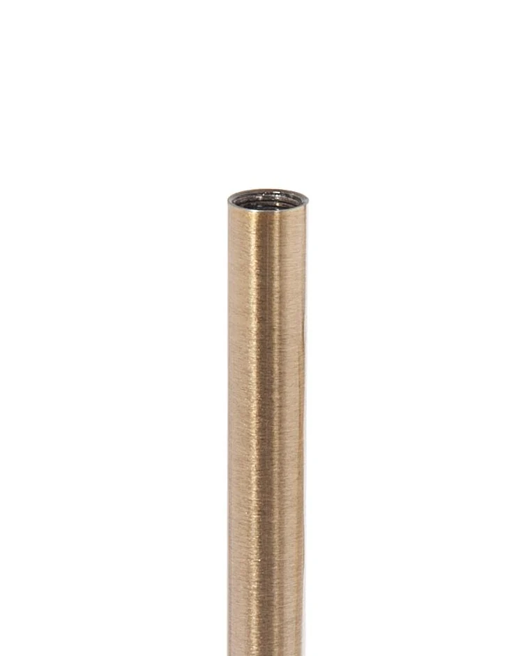 Antique Brass Finish Female Threaded Steel Lamp Pipe, 1/8F, Choice of Length (22216A)