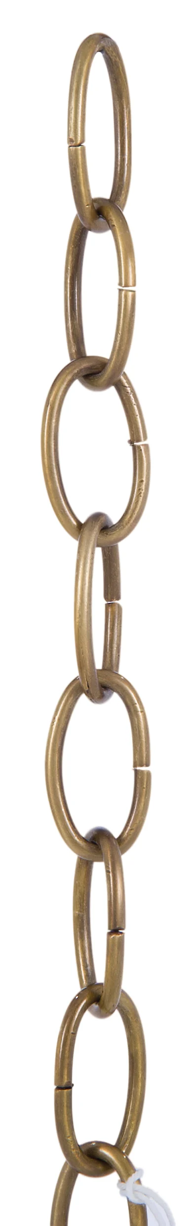 Antique Brass Finish, Large Loop 8 Gauge Oval Brass Lamp Chain (13007A)