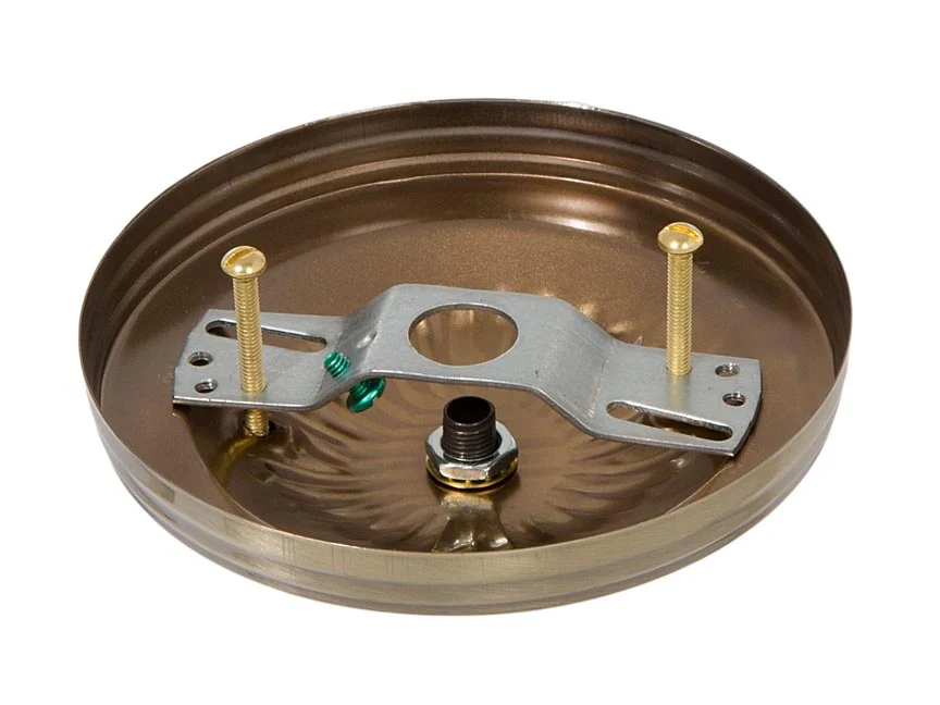 Antique Brass Finish Steel Ceiling Canopy Kit, 5-1/8" dia. (10801A) - Image 3