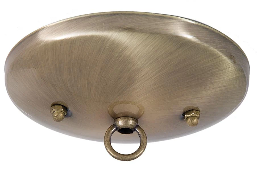 5" Antique Brass Finish, Modern Shallow Design Fixture Canopy Kit (11778A)