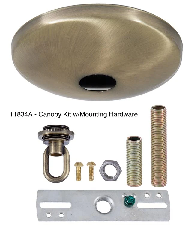 Antique Brass Finish, Modern Ceiling Canopy & Canopy Kit (11787A) - Image 2