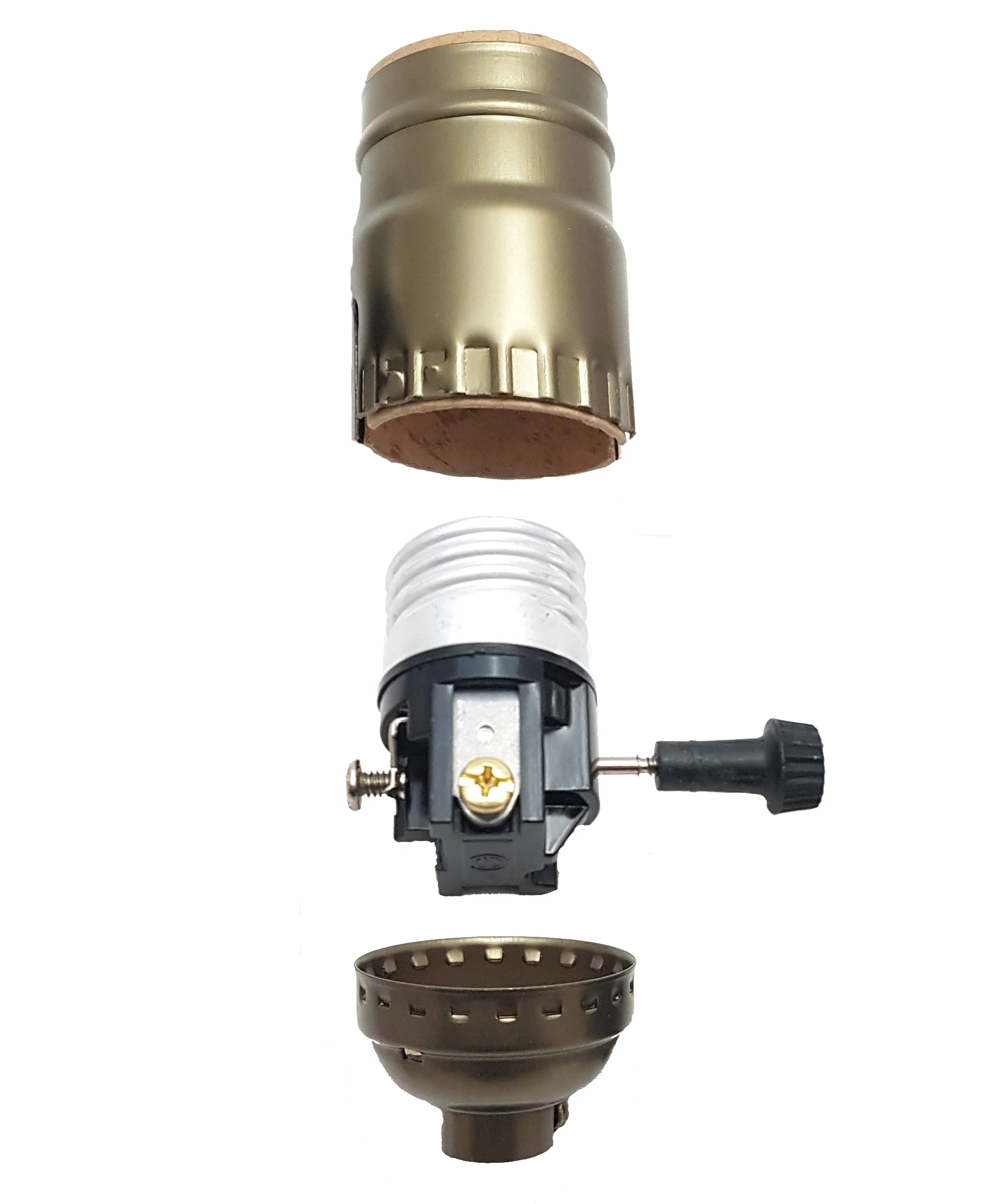 Antique Brass Table Lamp Wiring Kit with 3-way Socket and Adjustable Harp (30551AA) - Image 8