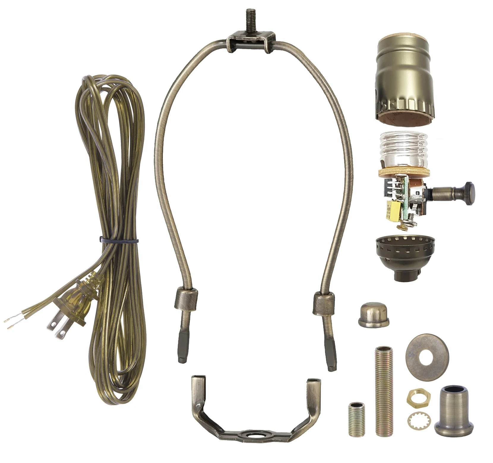 Antique Brass Table Lamp Wiring Kit With Full-range dimmer Socket (30554A10)