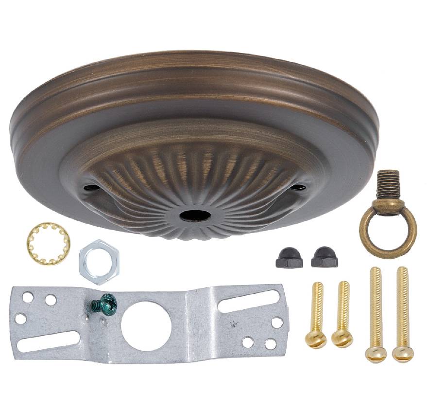 Antique Bronze Ceiling Canopy Kit with Hardware, 5-1/8" dia. (10801AB) - Image 3