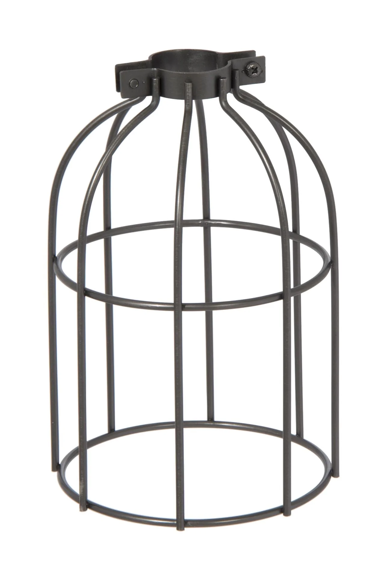 Antique Bronze Finish Steel Wire Bulb Cage, Clamp On Socket Type (08375B)
