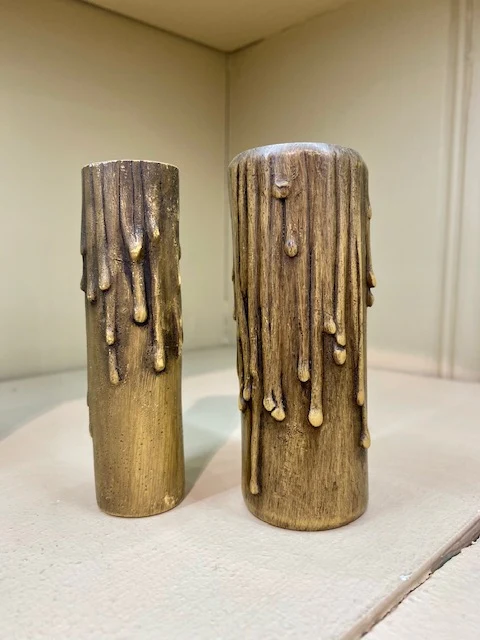 4" Antique Polybeeswax CANDELABRA Size (7/8" I.D.) Candle Cover (19910A) - Image 3
