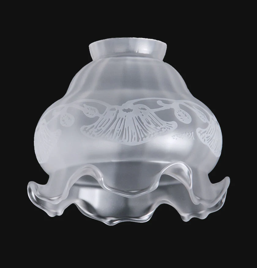 2 1/4" Fitter, Art Nouveau Etched Fixture Shade, 4-5/8 inch tall (08493i)