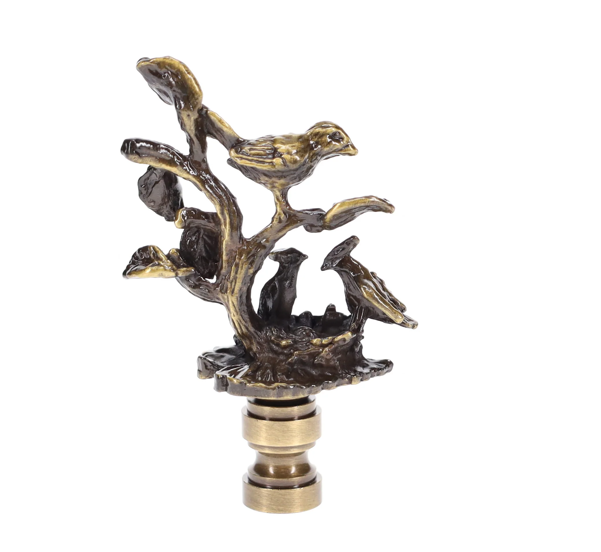 Birds on Branch Lamp Finial, 2-7/8" Tall 1/4-27 Tap (11078A) - Image 3