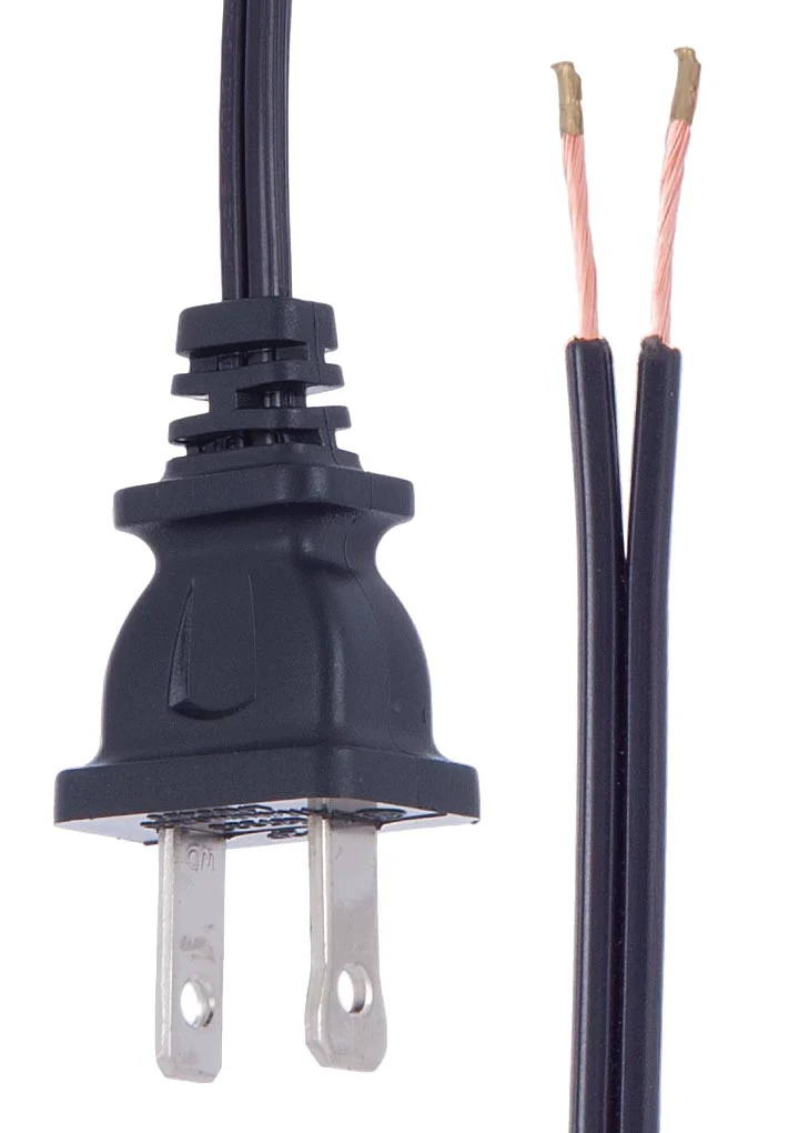 Black, 18/2 Plastic Covered Lamp Cord, Wire Sets, CHOICE OF LENGTHS (46704)