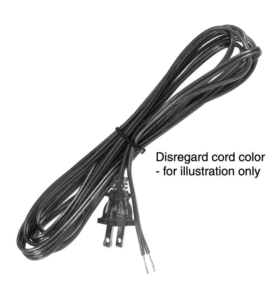 Black, 18/2 Plastic Covered Lamp Cord, Wire Sets, CHOICE OF LENGTHS (46704) - Image 2