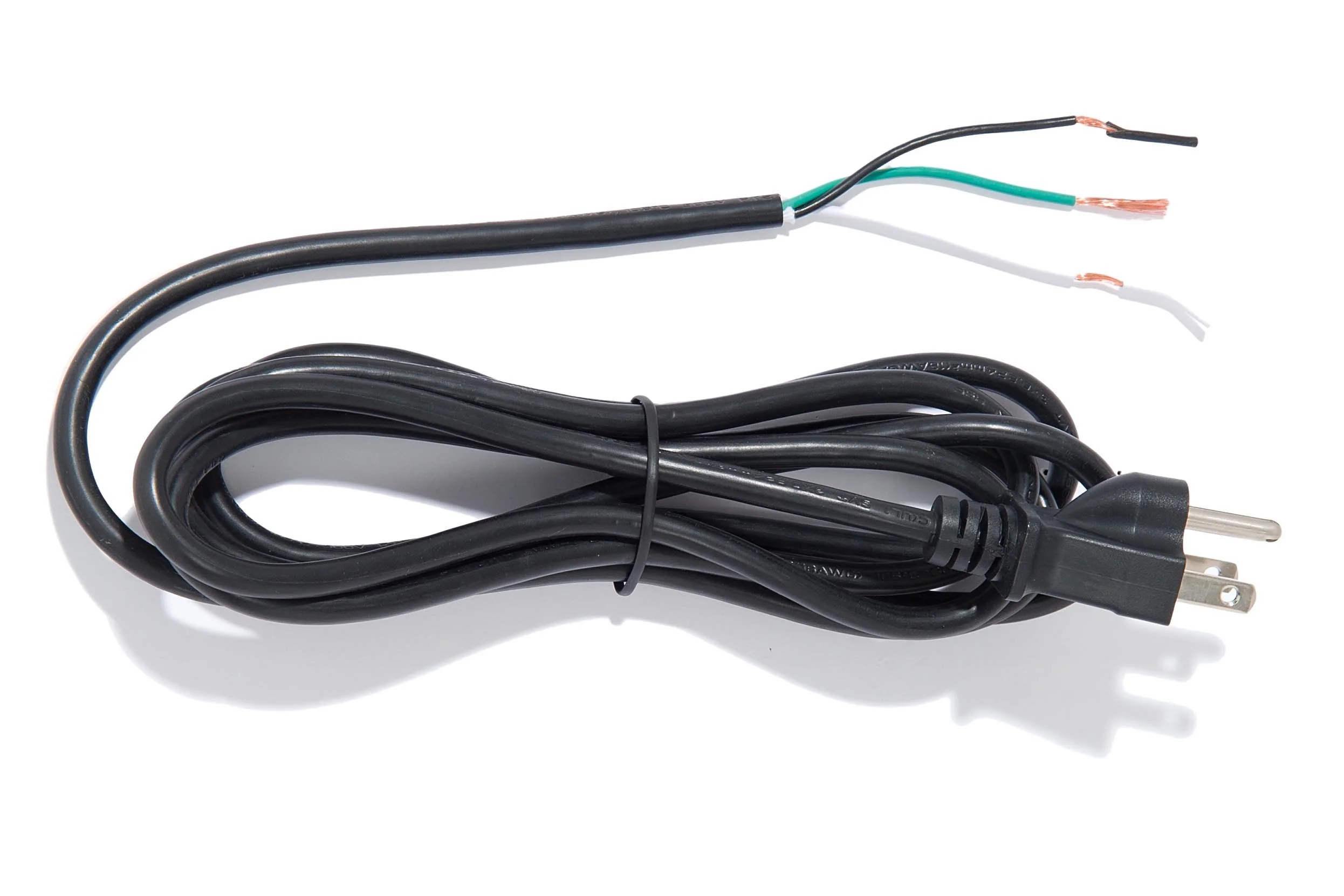 Black 18/3 SVT Cord Set with 3-Prong Polarized Plug Set, Choice of Length (46914)