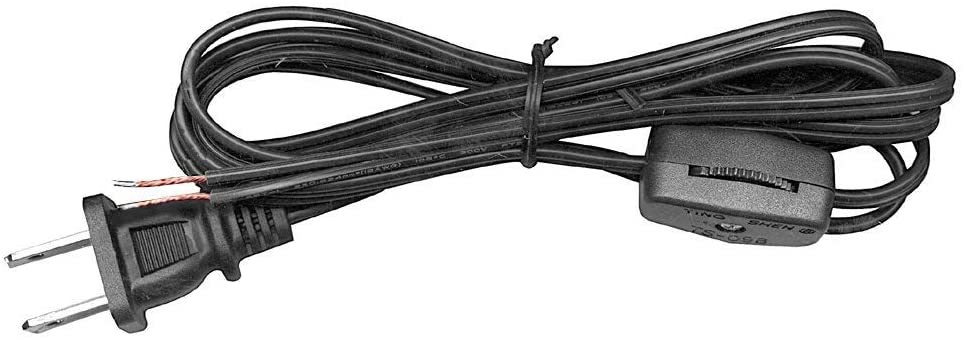 Black 8 Ft Cord Set w/Rotary On-Off Switch, Choice of SPT (46754)