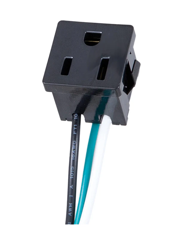 Black Convenience Outlet with Ground Wire (48464B)