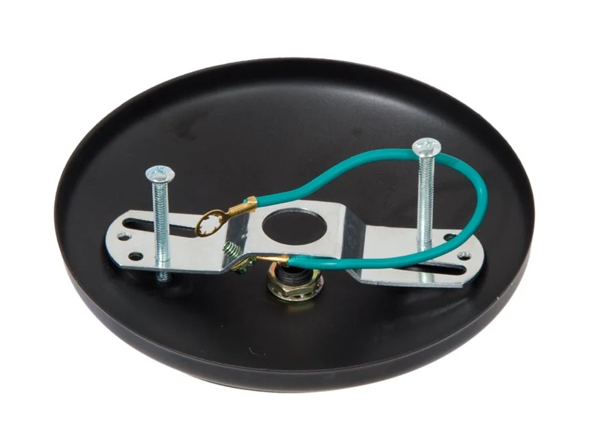 5" Black Finish Steel, Modern Fixture Canopy Kit w/Cord Grip Bushing (11784BK) - Image 3