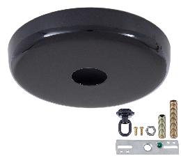 5" Diam. Black Finish Plain Rounded Ceiling Canopy Or Canopy Kit (11781BK) - Image 2