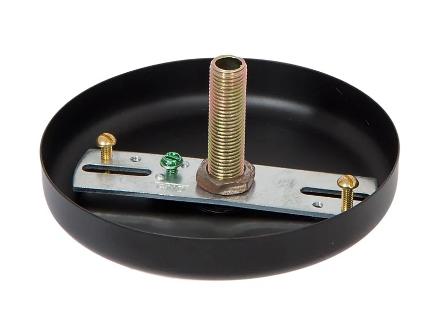 5" Diam. Black Finish Plain Rounded Ceiling Canopy Or Canopy Kit (11781BK) - Image 3